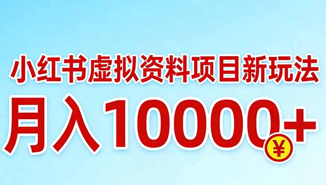 小红书虚拟资料项目最新玩法，月入10000＋-大伟资源网