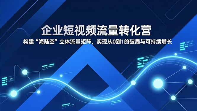企业短视频流量转化营，构建“海陆空”立体流量矩阵，实现从0到1的破局与可持续增长-大伟资源网
