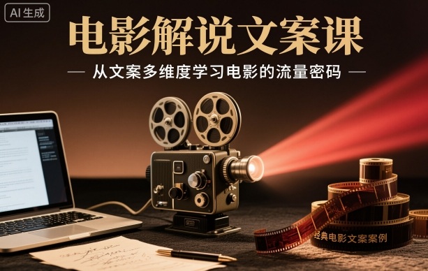 电影解说文案课，从文案多维度学习电影的流量密码-大伟资源网