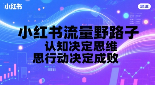小红书流量野路子，认知决定思维，思维决定行动，行动决定成败-大伟资源网