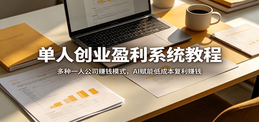 单人创业盈利系统教程：多种一人公司赚钱模式，AI赋能低成本复利赚钱-大伟资源网