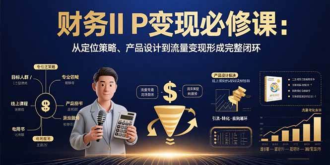 （15728期）财务IP变现必修课：从定位策略、产品设计到流量变现形成完整闭环-大伟资源网