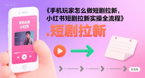 手机玩家怎么做短剧拉新，小红书短剧拉新实操全流程-大伟资源网