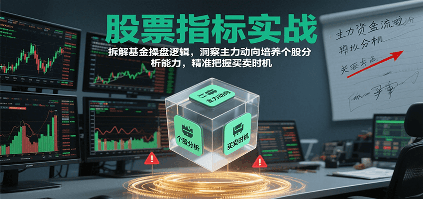 股票指标实战，拆解基金操盘逻辑，洞察主力动向培养个股分析能力，精准把握买卖时机-大伟资源网