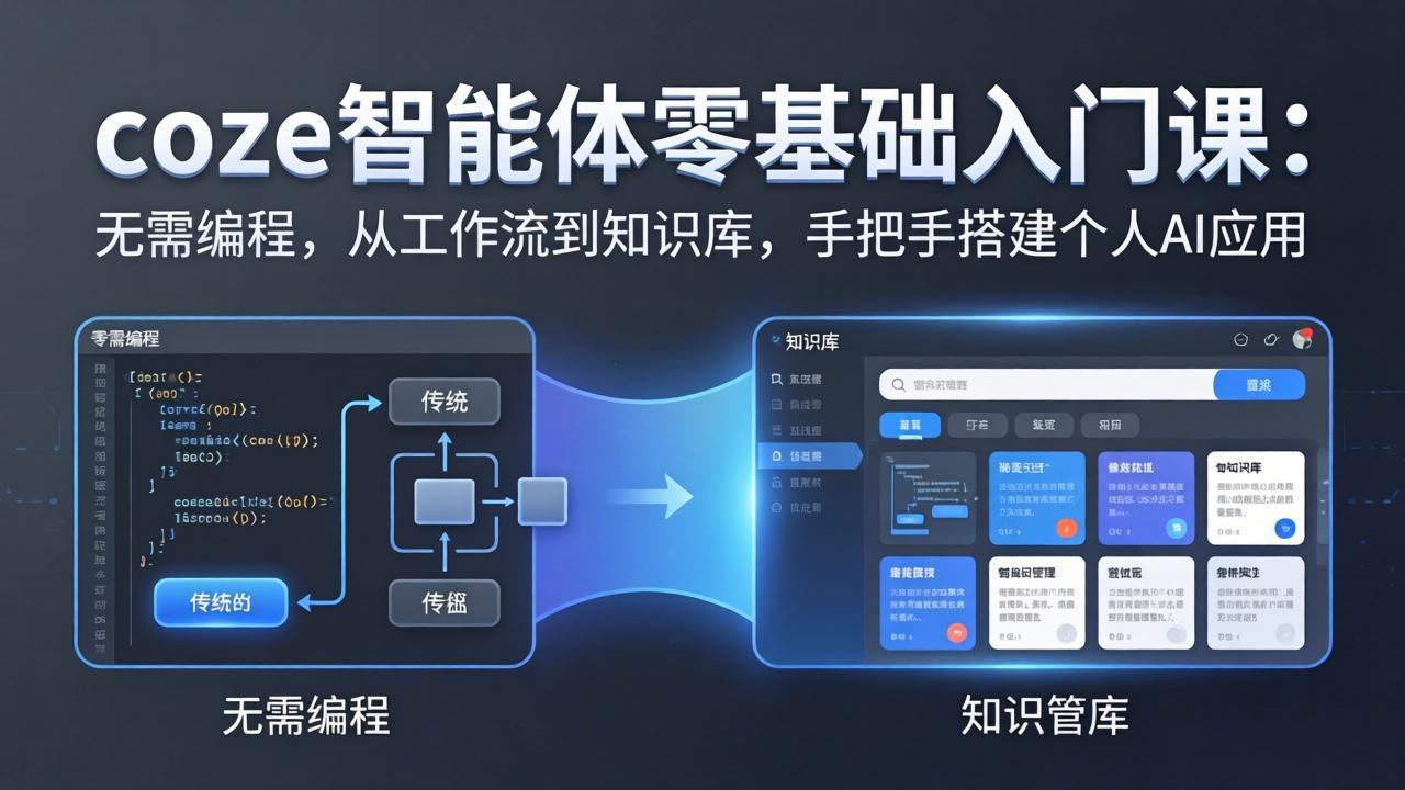 coze智能体零基础入门课：无需编程，从工作流到知识库，手把手搭建个人AI应用-大伟资源网