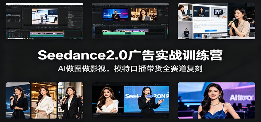 Seedance2.0广告实战训练营：AI做图做影视，模特口播带货全赛道复刻-大伟资源网