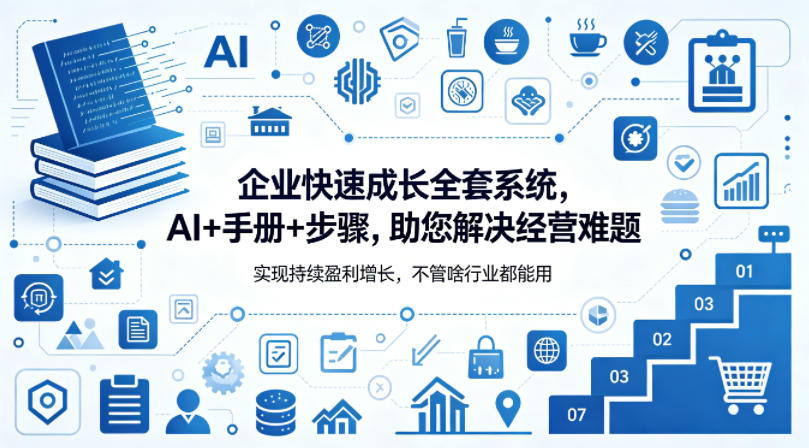 企业快速成长全套系统，AI+手册+步骤，助您解决经营难题，实现持续盈利增长，不管啥行业都能用-大伟资源网