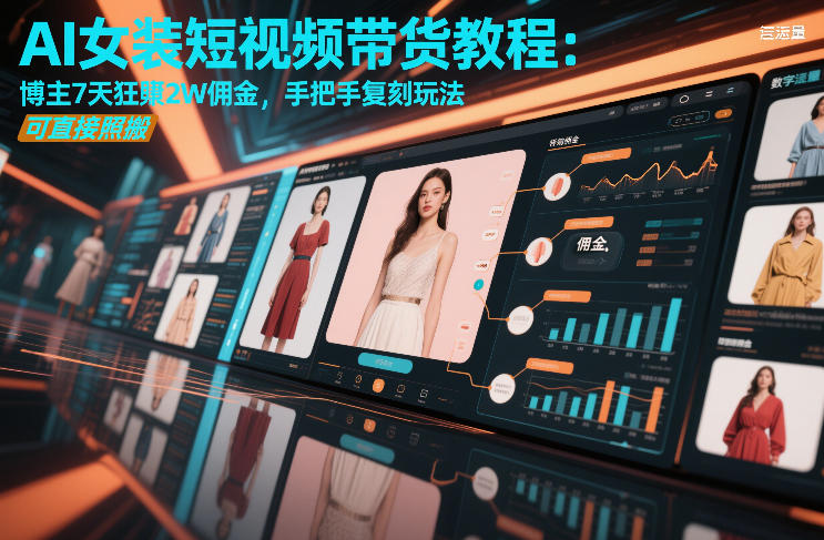 AI女装短视频带货教程：博主7天狂賺2W佣金，手把手复刻玩法，可直接照搬-大伟资源网