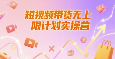 短视频带货无上限计划实操营，新人短视频带货工具流养号破播文案运营篇课程-大伟资源网