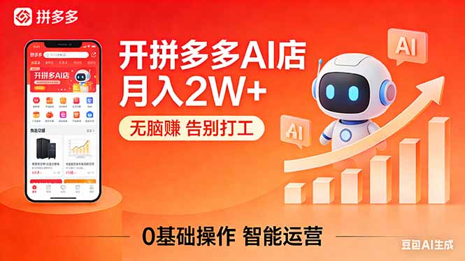 开一家拼多多AI店，月入2W+，无脑赚，告别打工，附SOP手册-大伟资源网