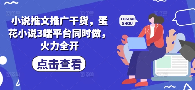 小说推文推广干货，蛋花小说3端平台同时做，火力全开-大伟资源网