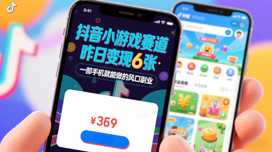 抖音小游戏赛道，昨日变现600+，零基础一部手机就能做的风口副业【揭秘】-大伟资源网