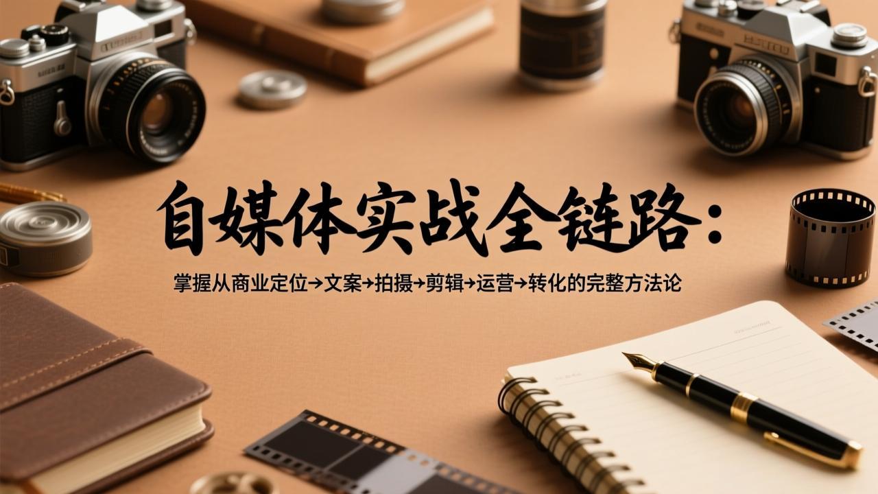 自媒体实战全链路：掌握从商业定位→文案→拍摄→剪辑→运营→转化的完整方法论-大伟资源网