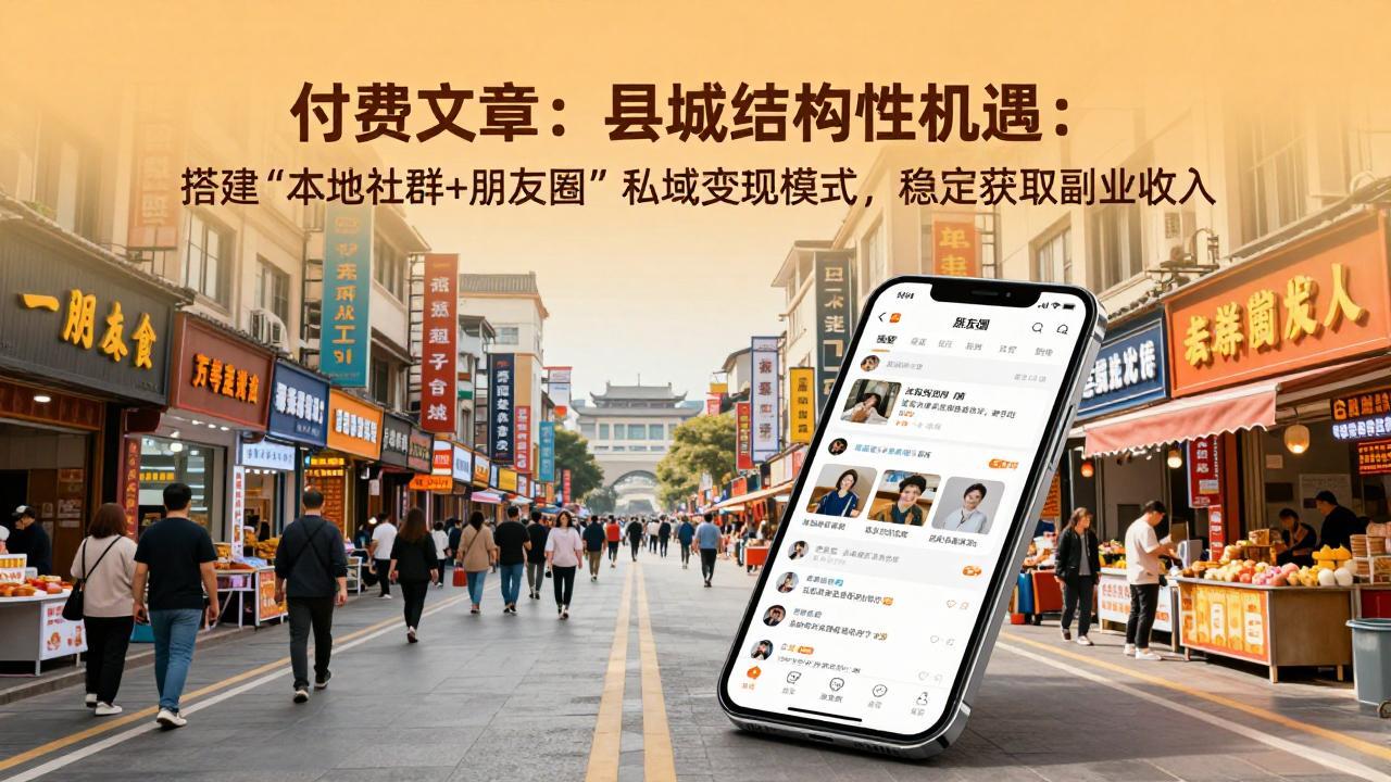 付费文章：县城结构性机遇：搭建“本地社群+朋友圈”私域变现模式，稳定获取副业收入-大伟资源网