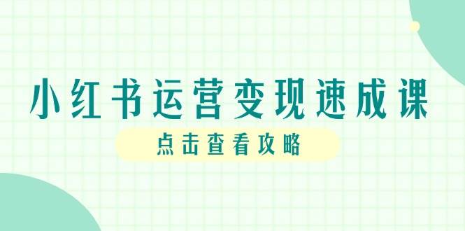 （14951期）小红书运营变现速成课，账号搭建到暴力起号，个人IP全流程指南-大伟资源网