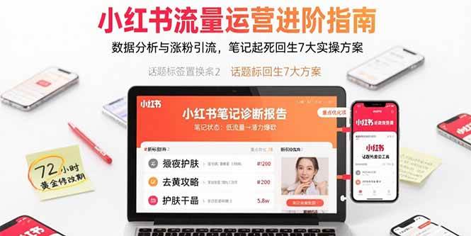 （15827期）小红书流量运营进阶指南，数据分析与涨粉引流，笔记起死回生7大实操方案-大伟资源网
