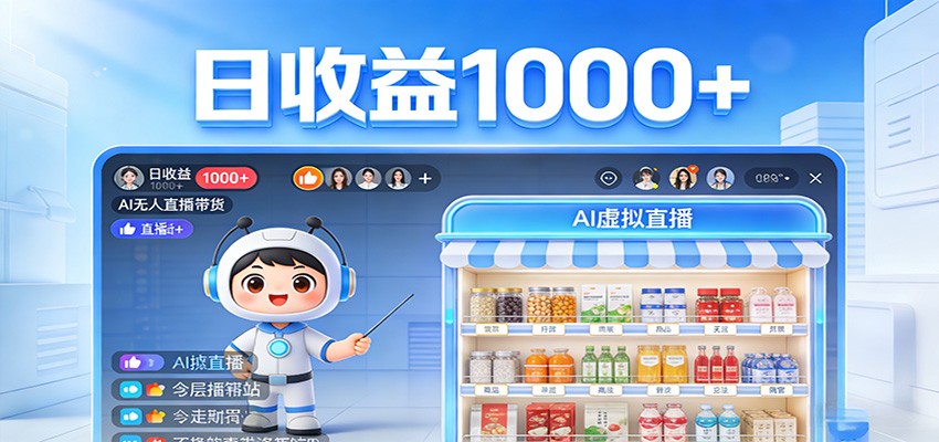 不用露脸不用说话，24小时自动卖货赚钱，全天自动直播，收益看得见-大伟资源网