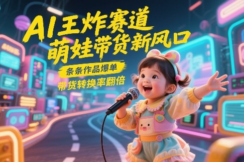 AI王炸赛道，萌娃带货新风口，条条作品爆单，带货转换率翻倍，核心逻辑拆解-大伟资源网