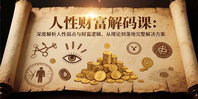 （15434期）人性财富解码课6.0：深度解析人性弱点与财富逻辑，理论到落地完整解决方案-大伟资源网
