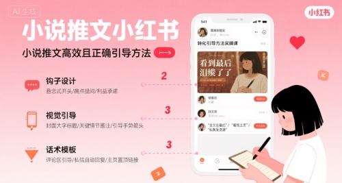 小说推文小红书高转化引导方法实操课，小说推文高效且正确引导方法-大伟资源网