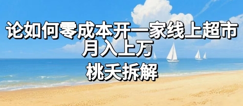 论如何零成本开一家线上超市，月入上W-大伟资源网
