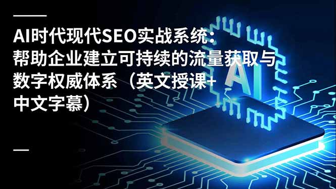 AI时代现代SEO实战系统：帮助企业建立可持续的流量获取与数字权威体系(英文授课+中文字幕-大伟资源网