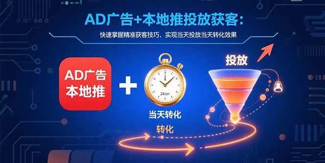 （15637期）AD广告+本地推投放获客：快速掌握精准获客技巧，实现当天投放当天转化效果-大伟资源网