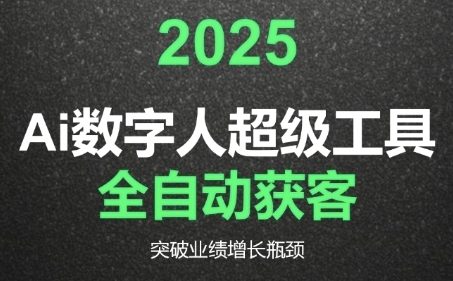 2025Ai数字人工具自动获客，教你借AI重塑获客流程，突破业绩增长瓶颈-大伟资源网