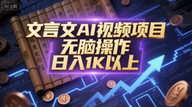 文言文AI视频项目，无脑操作，日入1K以上-大伟资源网