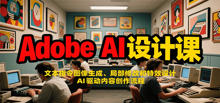 Adobe AI设计课：文本指令图像生成、局部修改和特效设计，AI驱动内容创作流程-大伟资源网