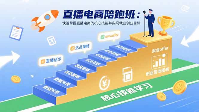 （15900期）直播电商陪跑班：快速掌握直播电商的核心技能并实现就业/创业目标-大伟资源网