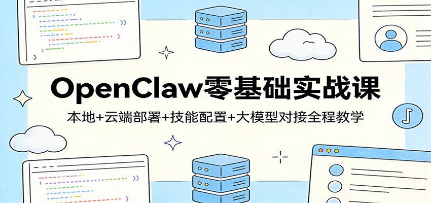 OpenClaw零基础实战课：本地+云端部署+技能配置+大模型对接全程教学-大伟资源网