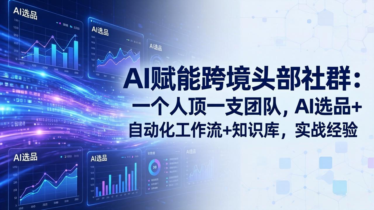 AI赋能跨境头部社群：一个人顶一支团队，AI选品+自动化工作流+知识库，实战经验-更新3月-大伟资源网