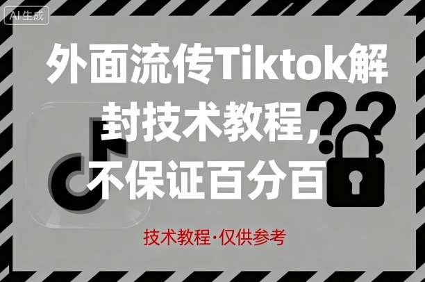 外面流传Tiktok解封技术教程，不保证百分百，具体自测-大伟资源网