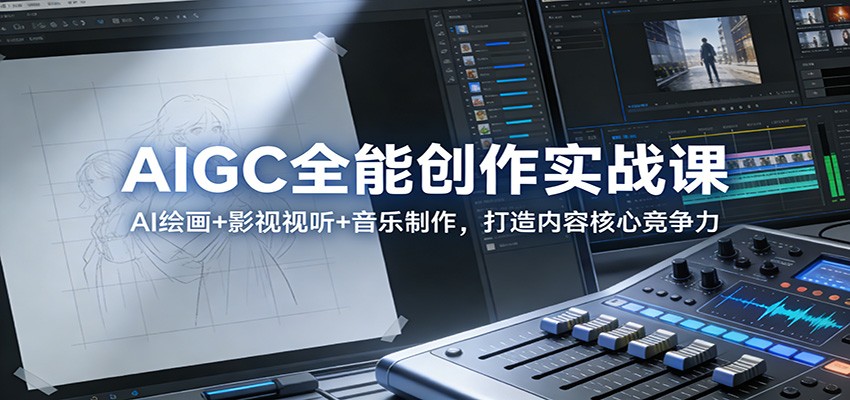 AIGC全能创作实战课：AI绘画+影视视听+音乐制作，打造内容核心竞争力-大伟资源网