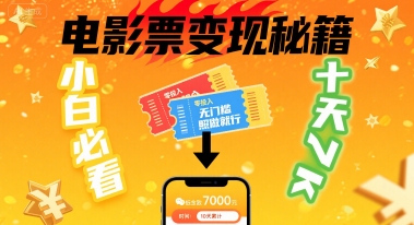 小白必看！卖电影票项目，零投入无门槛谁都能做，十天到手 7k，照做就行【揭秘】-大伟资源网