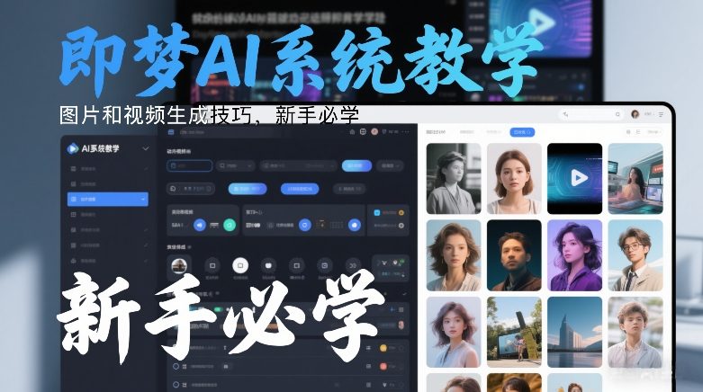 即梦AI系统教学，图片和视频生成技巧，新手必学-大伟资源网