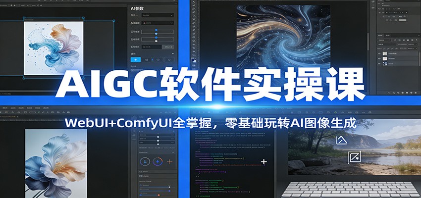 AIGC软件实操课：WebUI+ComfyUI全掌握，零基础玩转AI图像生成-大伟资源网
