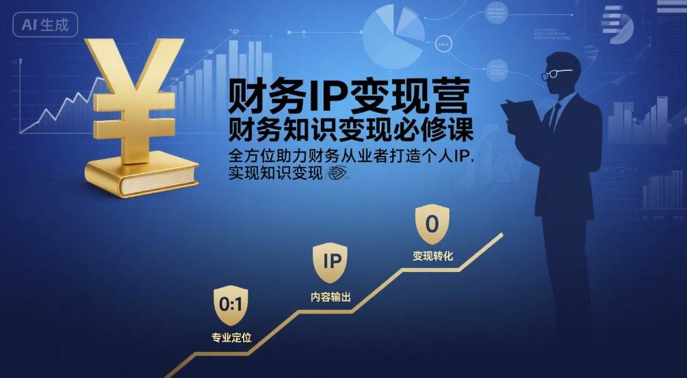 财务IP变现营，财务知识变现必修课，全方位助力财务从业者打造个人IP，实现知识变现-大伟资源网