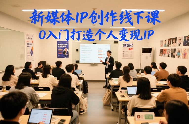 新媒体IP创作线下课，0入门打造个人变现IP-大伟资源网