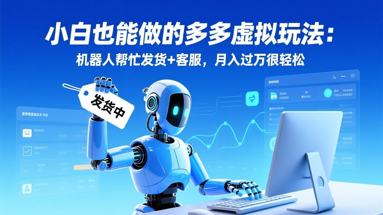小白也能做的多多虚拟玩法：机器人帮忙发货+客服，月入过万很轻松-大伟资源网