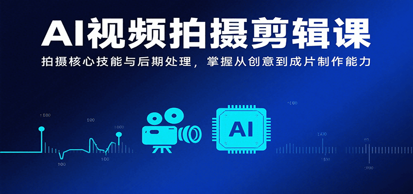 AI视频拍摄剪辑课，拍摄核心技能与后期处理，掌握从创意到成片制作能力-大伟资源网