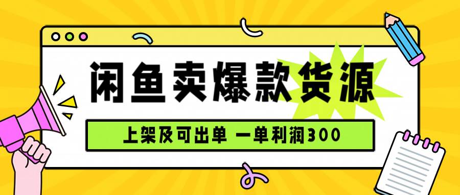 （15977期）闲鱼卖爆款货源，每天利润1000，上架即出单-大伟资源网