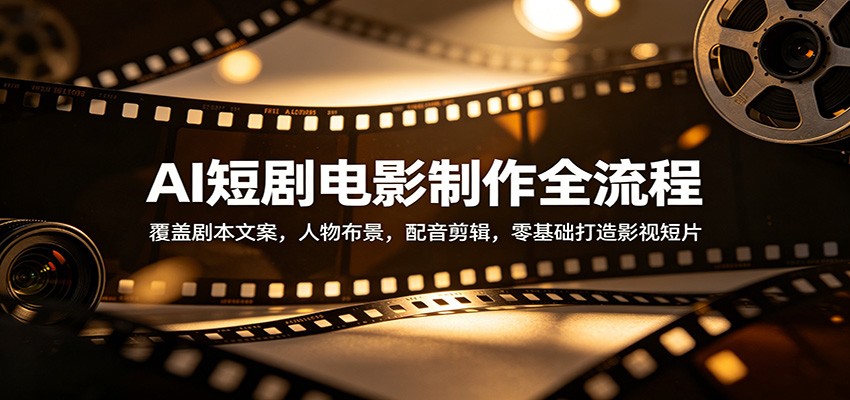 AI短剧电影制作全流程：覆盖剧本文案，人物布景，配音剪辑，零基础打造影视短片-大伟资源网