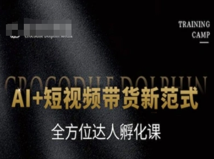AI+短视频带货新范式，全方位达人孵化课-大伟资源网