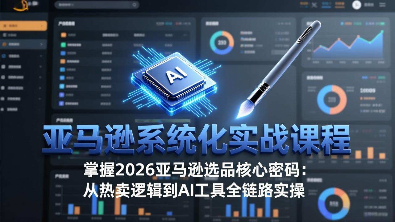 亚马逊系统化实战课-更新3月：2026最新选品方法论，从热卖原因分析到AI作图，提升选品成功率-大伟资源网