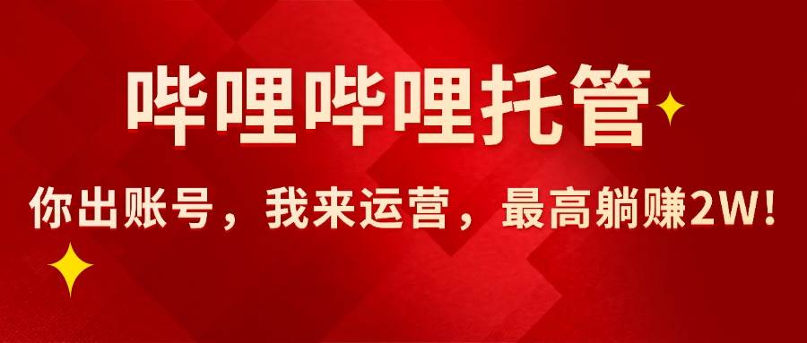 （15817期）【哔哩哔哩托管】AI短视频带货，你出账号，我来运营，最高躺赚2W!-大伟资源网