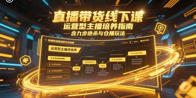 （15281期）直播带货线下课，运营型主播培养指南，含九步绝杀与仓播玩法-大伟资源网
