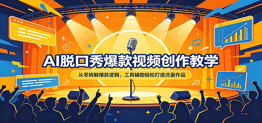 AI脱口秀爆款视频创作教学：从零拆解爆款逻辑，工具辅助轻松打造流量作品-大伟资源网