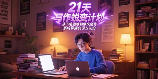 （15204期）21天写作蜕变计划，从下笔困难到爆文创作，系统掌握变现方法论-大伟资源网